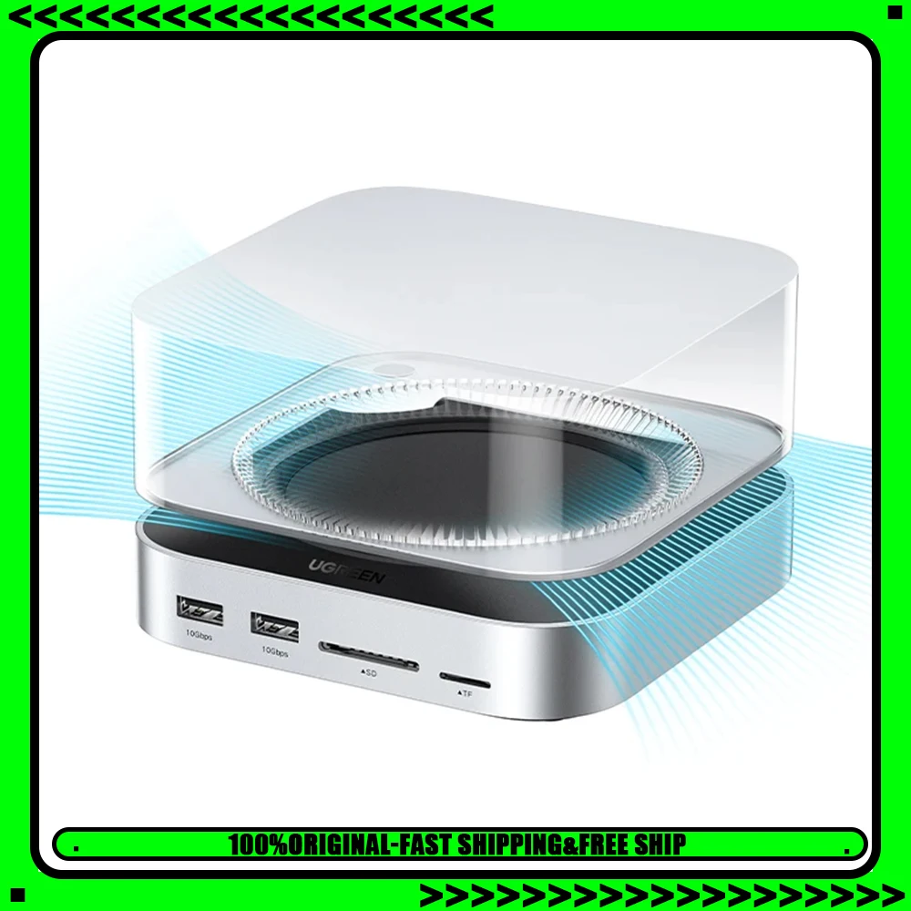 

UGREEN USB HUB Docking Station SSD 8TB Max 10Gbps USB-A&C Ports SD&TF 170MB/s USB Splitter Dock for Mac Mini M4 M4 Pro M.2 NVMe