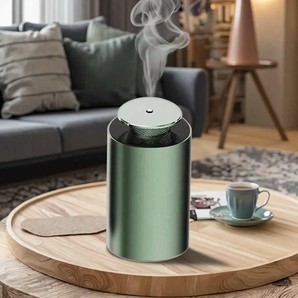 Rechargeable USB-Powered Portable Car Aroma Diffuser Air Purifying Automatic Waterless Operation Metal Hotel Household