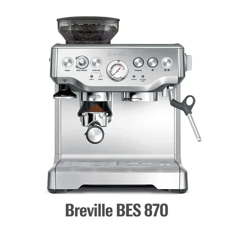 ماكينة قهوة اسبريسو من Breville Bes870، مطحنة شبه أوتوماتيكية من الفول إلى الأكواب، مثالية للاستخدام المنزلي والتجاري #3