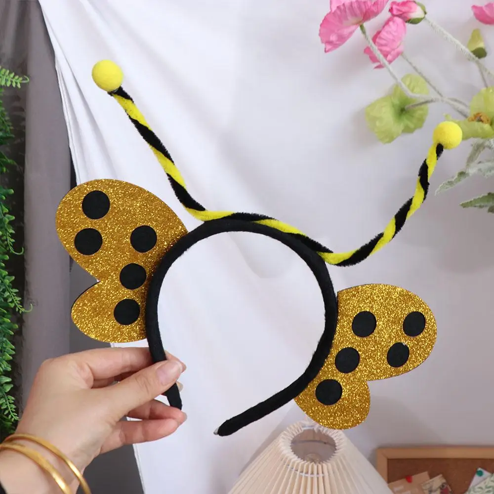 ตลกเกาหลีสไตล์ Bee Headband Photo Props ตกแต่งฮาโลวีน Hairband Headdress อุปกรณ์เสริมผมผีเสื้อผม Hoop Party