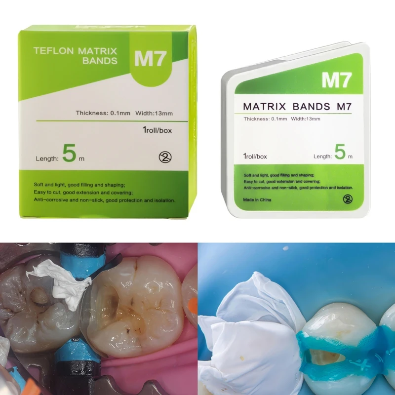 Dental Teflon Matrix Bands PTFE Raw Material Belt With Cutter Sectional Matrix System Tulwar Wedge Refill Wedge Dentist Material