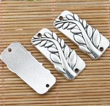 

5pcs 33*15mm hole 1.9mm Alloy matel tibetan silver curved branch stumped pattern connectors HWEF1401