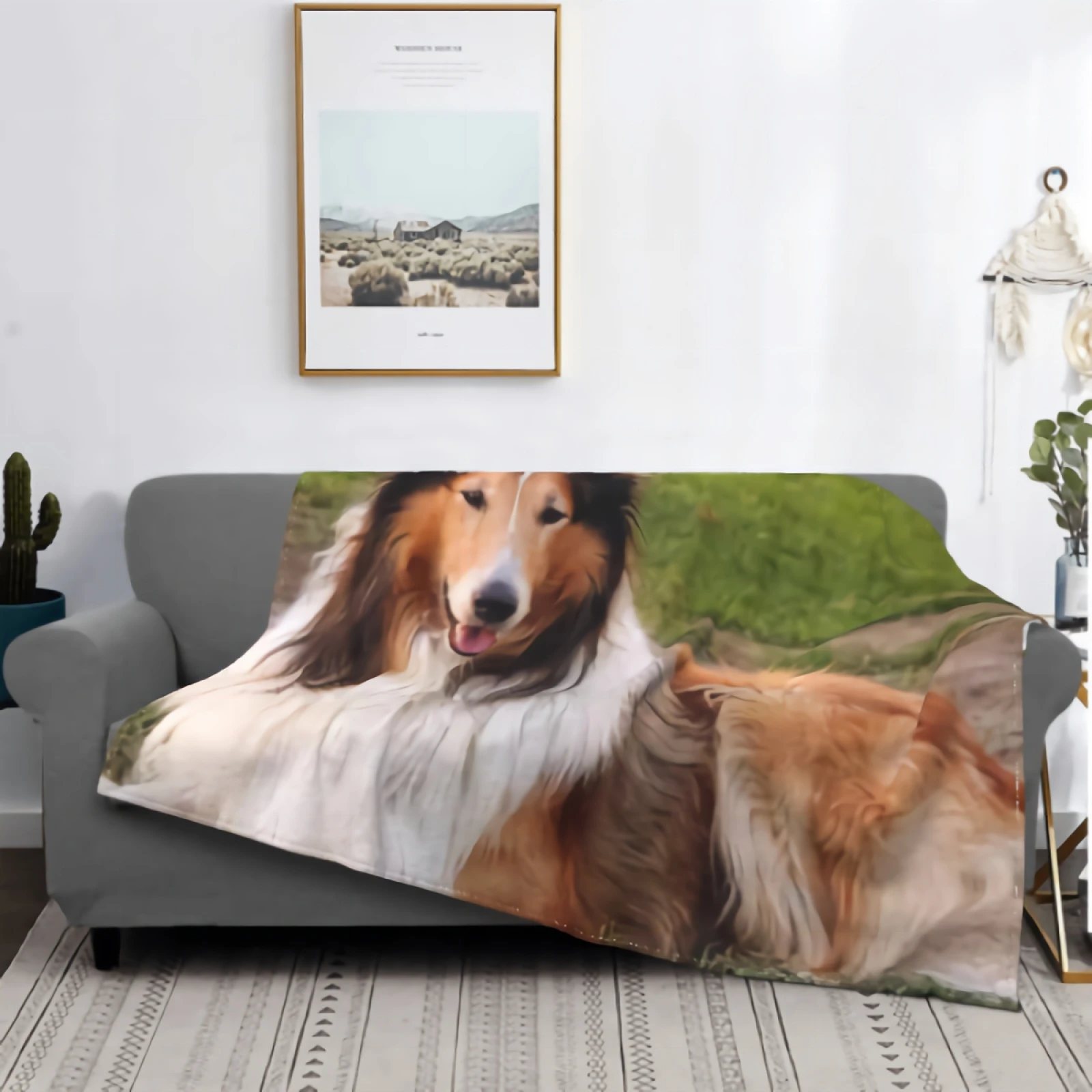Shepherd Dog Blanket Micro Flannel Fleece Blanket Comfortable Thermal Collie Dog Blanket Durable Pad Bed Cover Warm Sofa Blanket