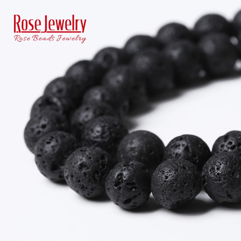 Free Shipping Natural Stone AAA Quality Volcano Lava Round Loose Beads 15\