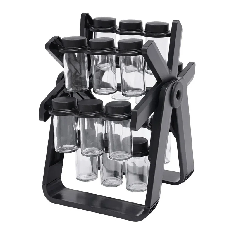 kitchen seasoning 18pcs bottles rotating  organizer spice rack