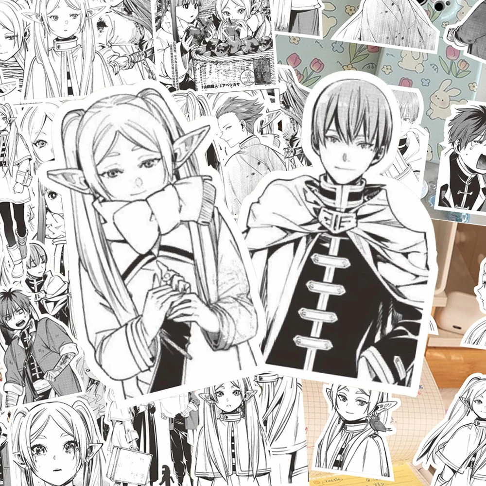 

10/30/70pcs Anime Frieren Beyond Journeys End Stickers Cool Black White Decals DIY Laptop Skateboard Luggage Himmel Fern Sticker