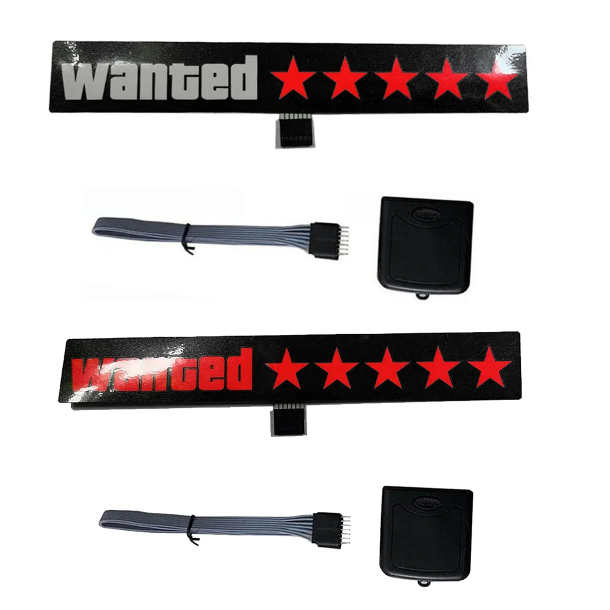 Windshield Electric 5Stars Wanted Car LED Window Stickers Red Light Up for JDM Glow Panel Decoration Accessories