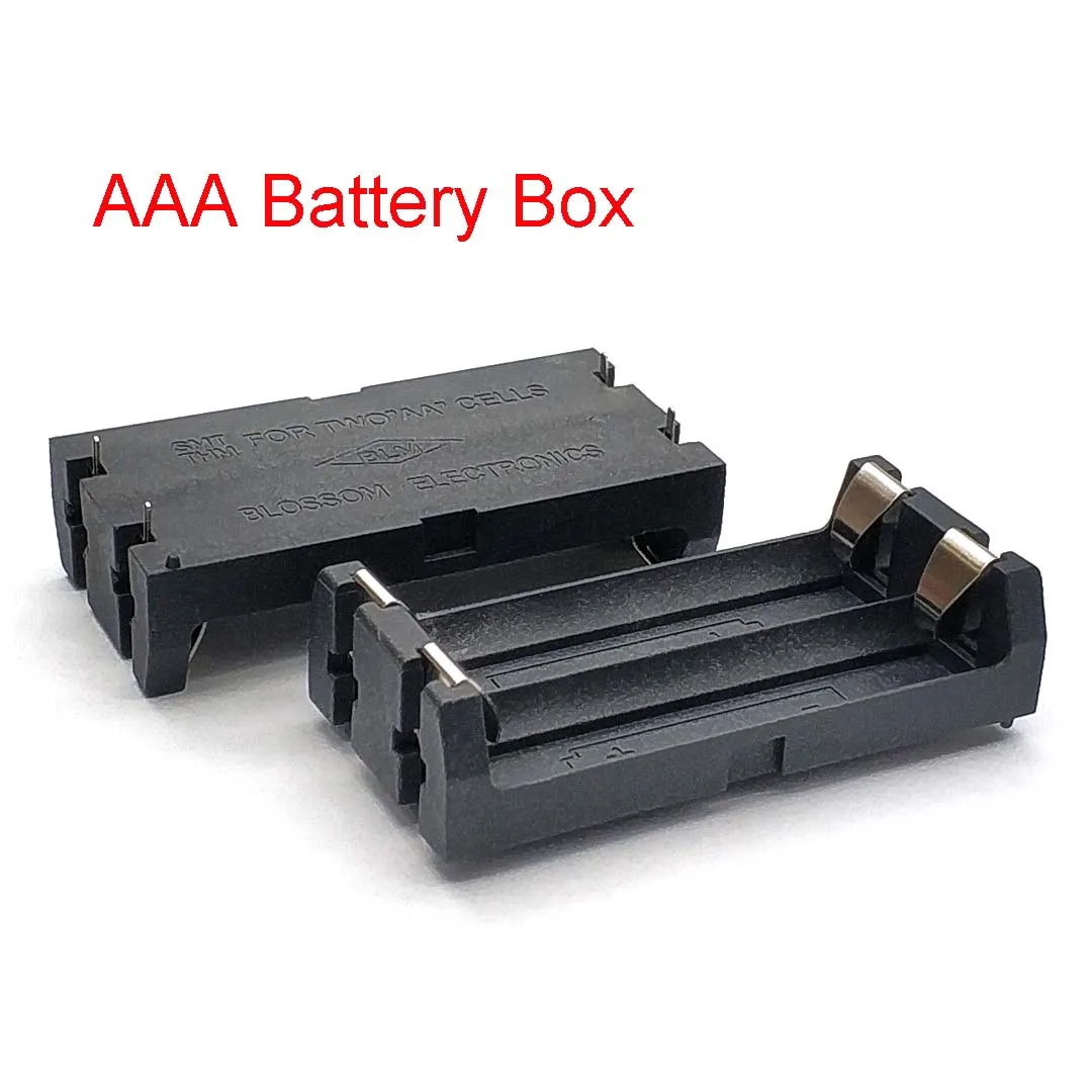 1/2 Slot AAA THM Durchgangsloch-Batteriehalter 7 # Batteriegehäuse mit Stiftkontakt, PA-Nylon, vergoldete Kontakte, DC 1,5 V, Batterie nicht enthalten – Detail 4