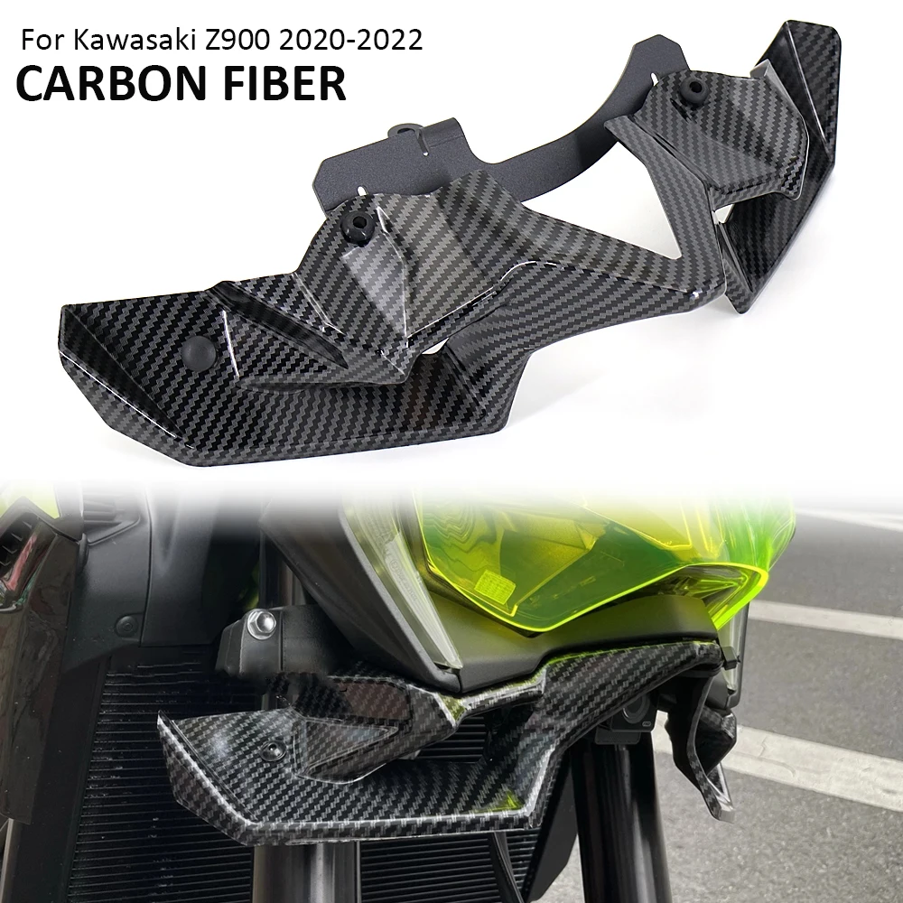 

Carbon fiber Naked Front Spoiler Winglet Aerodynamic Wing Kit Spoiler for Kawasaki Z900 Z 900 2020 2021-2024 Motorcycle Fairing