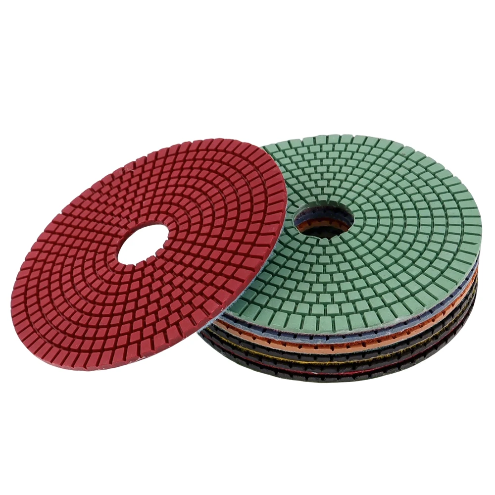RIJILEI 6 Inch Stone Polishing Pad for Granite or Concrete Floor 150mm Flexible Wet Polishing Pad Marble Grinding Discs 6DS1