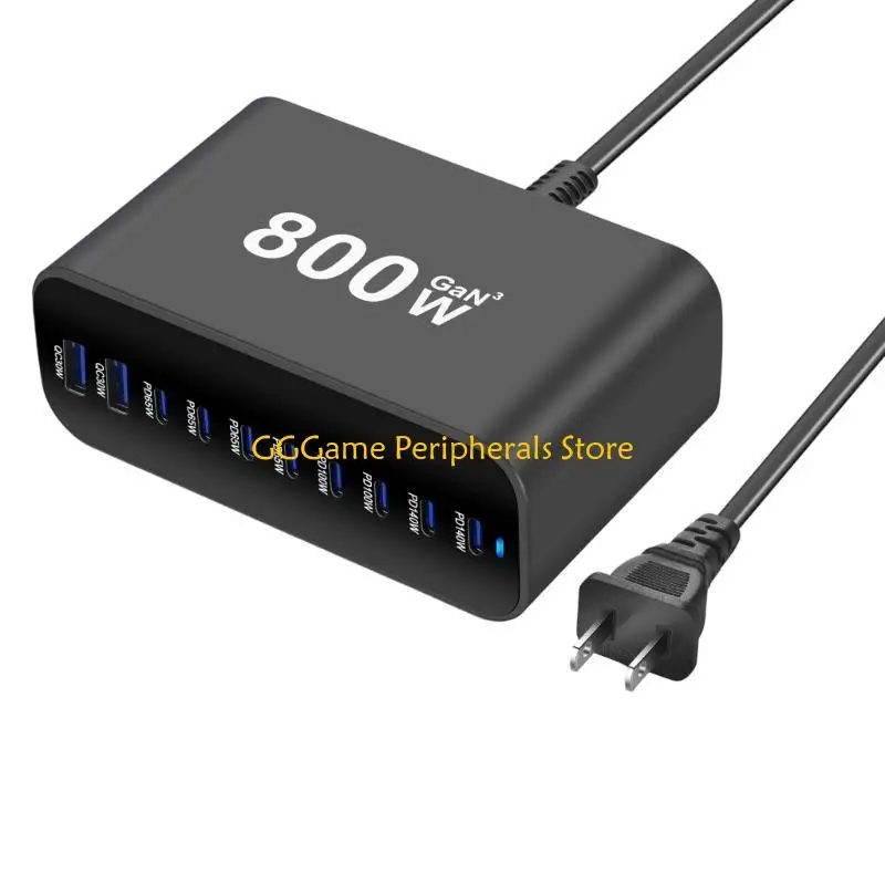 U55B Adaptador multifuncional carregamento 800 W USB Type C Porta Intelligent Power