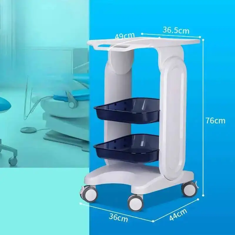 Carrello per salone da tavolo Carrello per attrezzature per bellezza Carrello per carrello rotante bianco Carrello medico con maniglia Mobili per salone di bellezza per barbiere