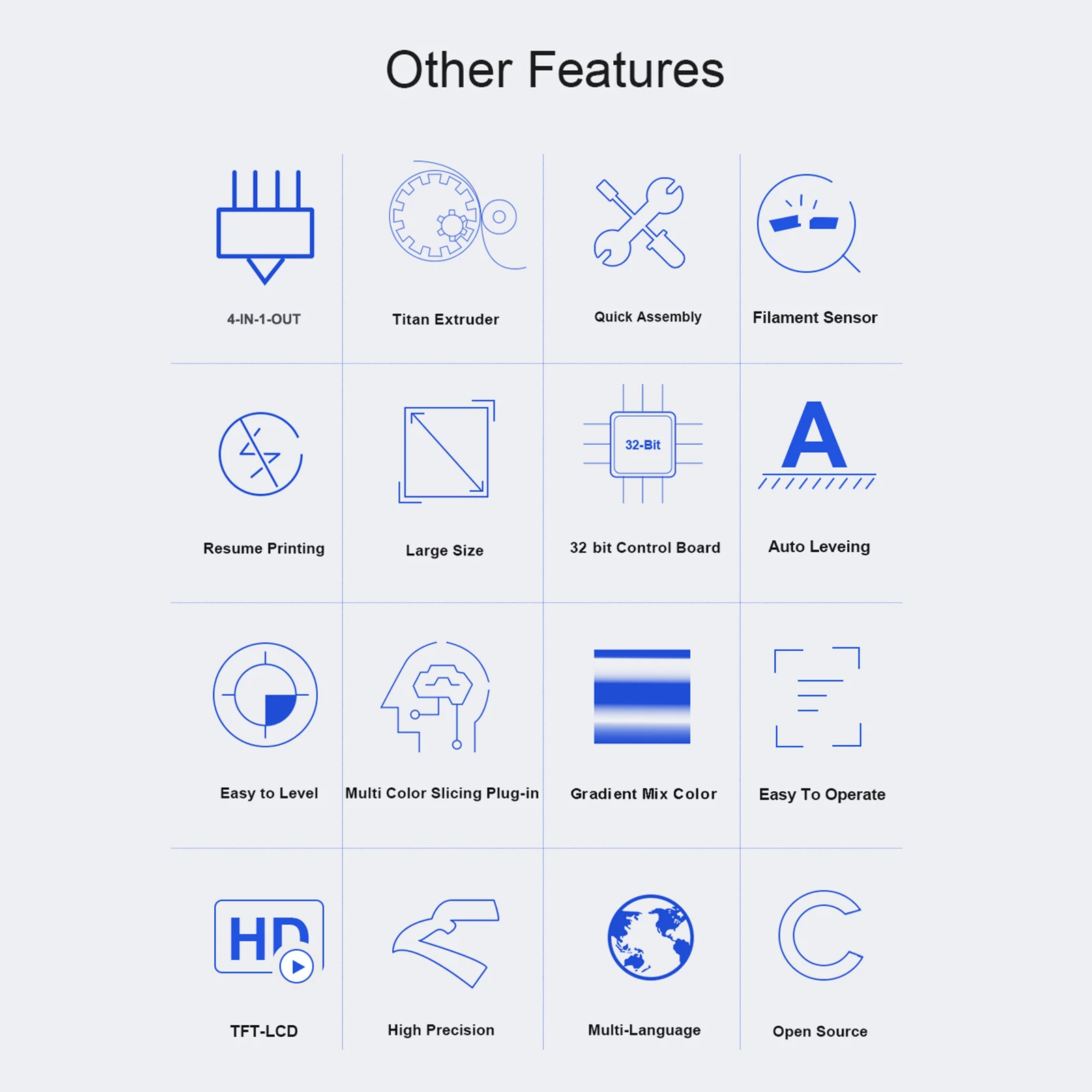 【تخفيضات】طابعة ZONESTAR Z8PM4 Pro FDM ثلاثية الأبعاد مقاس 300 × 300 × 400 مم منطقة بناء 4-IN-1-OUT جميع الطارد المعدني طباعة الألوان المختلطة 4.3 بوصة TFT-LCD #5