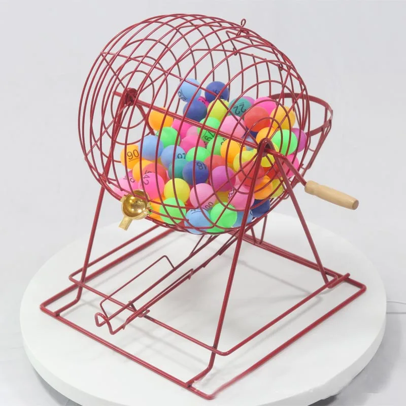 Self-rotating metal lottery bingo set universal bingo cage