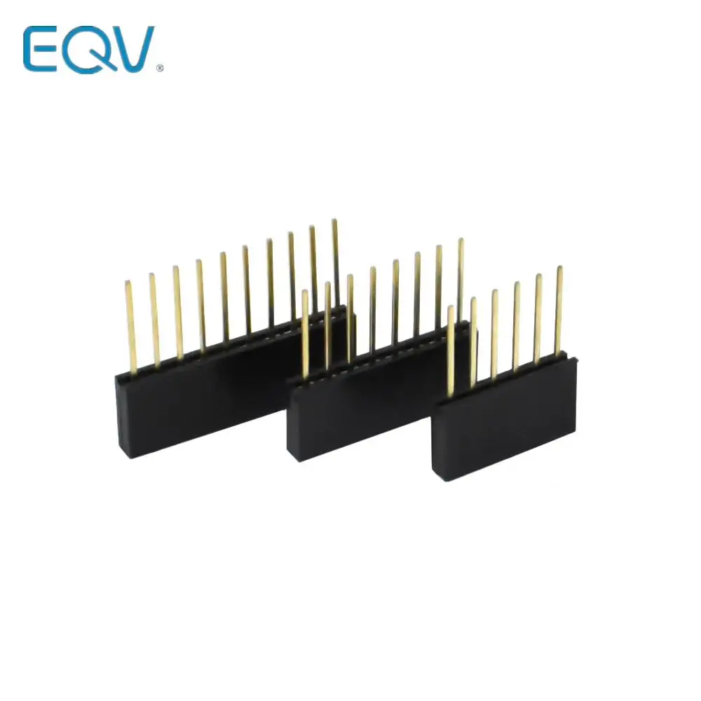 10 SZTUK 2,54 mm jednorzędowy pin 10 mm PC104 Długi żeński pin Header Socket Strip Stackable PCB Connector 1 * 6p 8p 10p dla Arduino