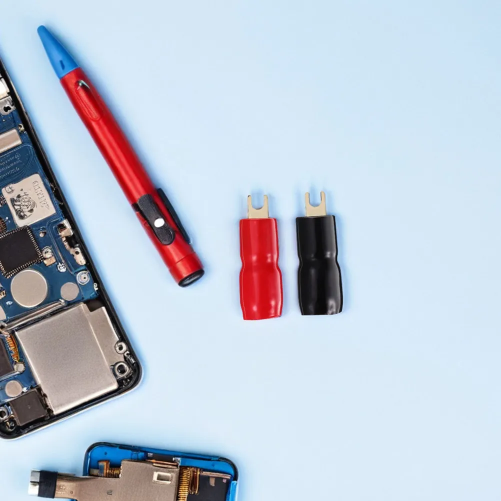 6Pairs Fork Spade Speaker Wire Connectors Red Black Brass Electrical Terminals Car Audio Amplifier Wire Connectors