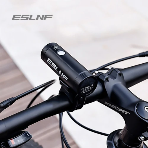 ESLNF Luz de bicicleta a prueba de lluvia 800 lúmenes luz delantera de bicicleta carga USB 4000mAh IPX6 impermeable LED faro linterna de ciclismo