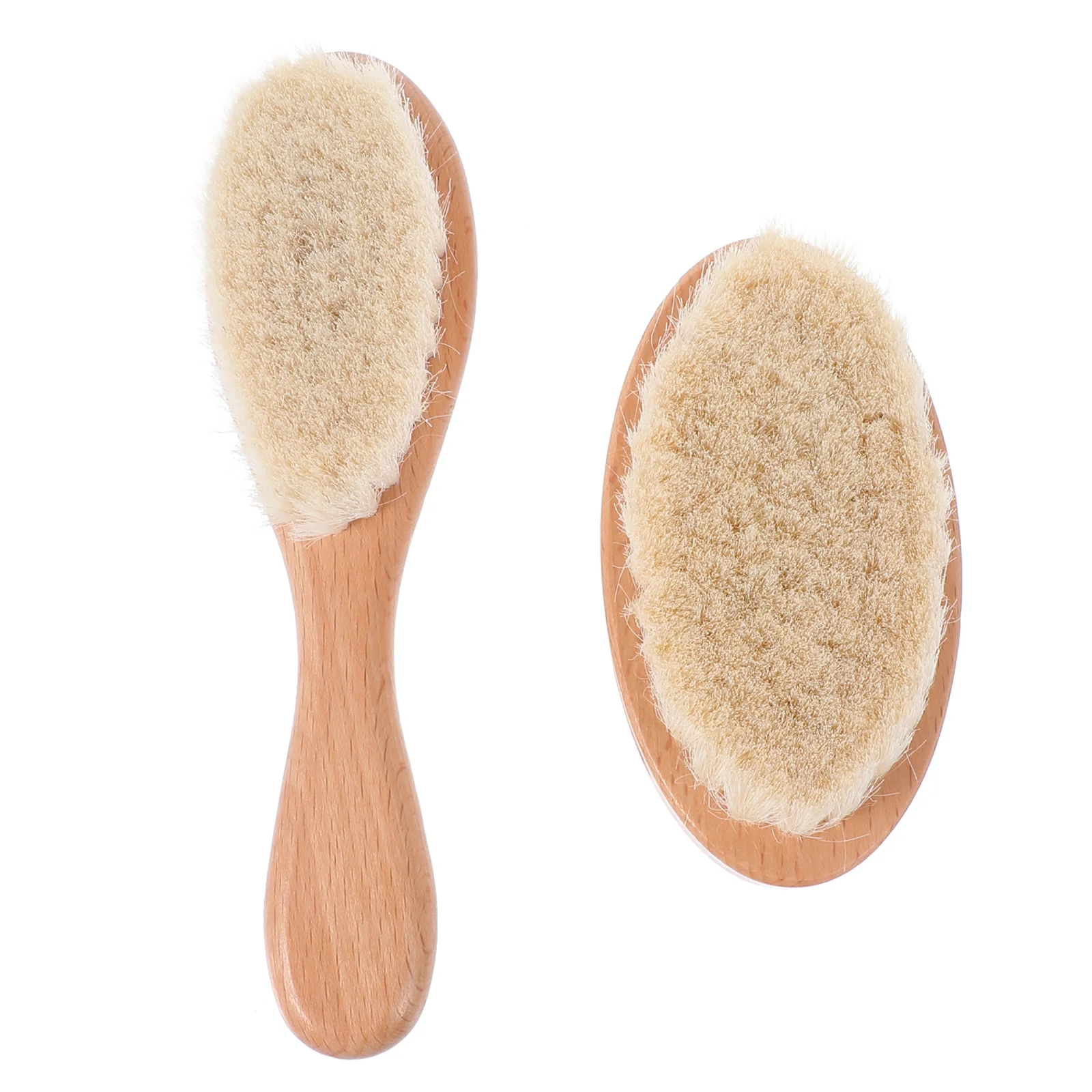 

2 Pcs Sheep Wool Hair Cleaning Brushes Comfortable Salon Barber Tools Sweep Beard Shaving Bristles Effective