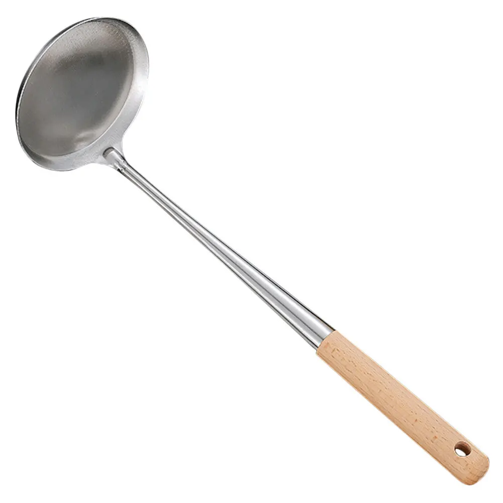 

1pc Oil Cake Spoon Stainless Steel Frying Pancake Spoon Long Handle Non-Stick Kitchen Cooking Utensil For Fried Snacks Deepen