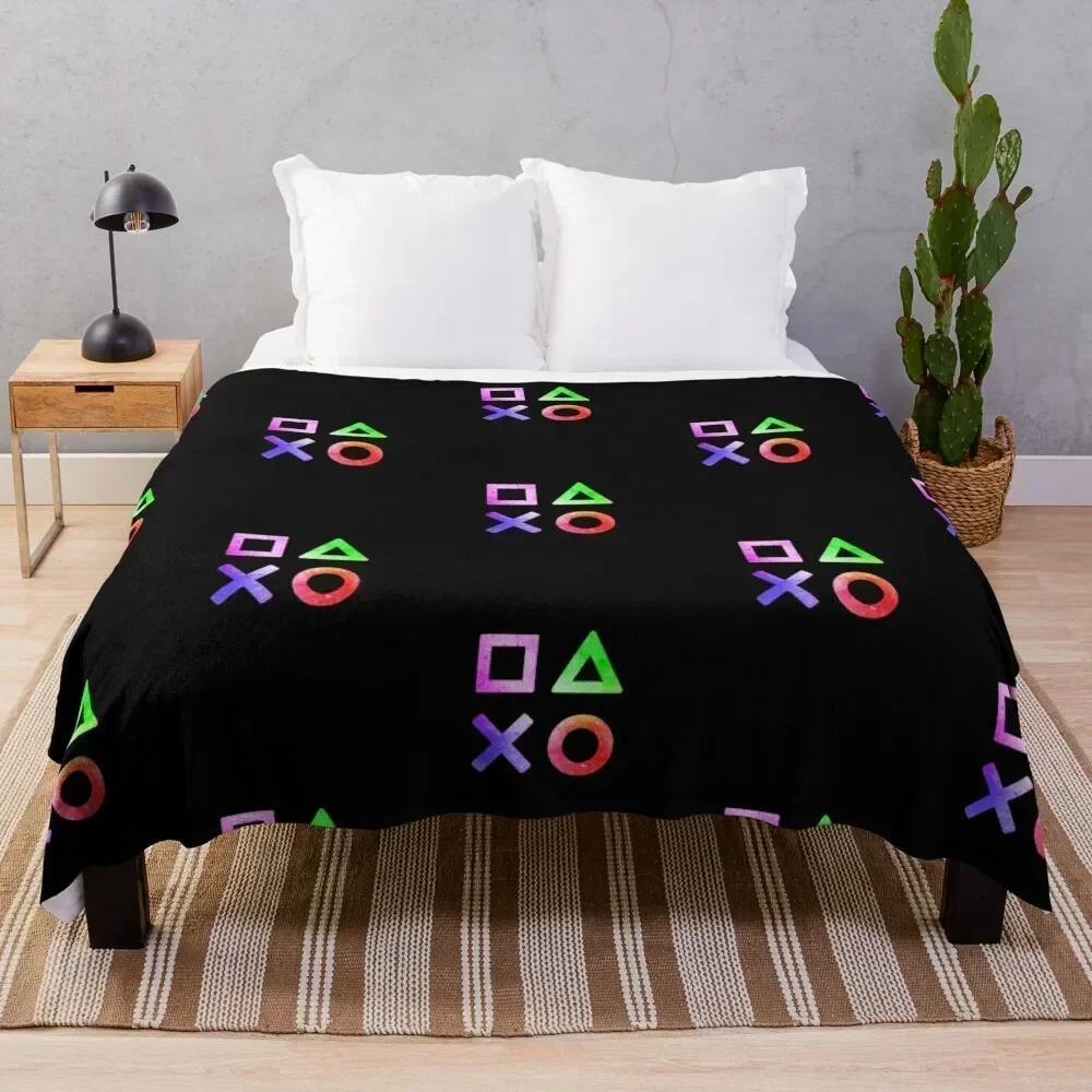 Controller Buttons Throw Blanket bed plaid Hairys Nap Decoratives Blankets