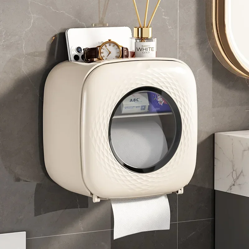 Küche Aufbewahrungsbox Halter für Badezimmer Tissue Wandmontage Spender Toilette Nicht Haushalt Papierrollenregal Perforiert Wasserdicht