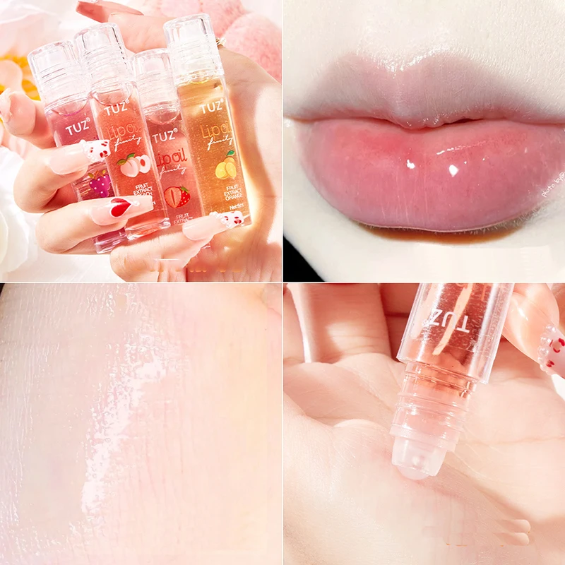 Transparent Crystal Jelly Lipgloss Shiny Clear Mirror Moisturizing Lip Balm Glitter Liquid Lipstick Lip Oil Fruit Taste Lip Tint