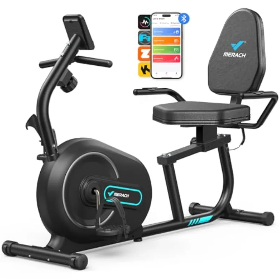 

Recumbent Exercise Bikes for Home with Smart Bluetooth Equipment Exercise Bikes App LCD Heart Rate Handle Stationary Bikes for