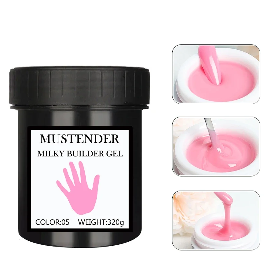 320g Milky Builder สําหรับเล็บ Jelly Builder คริสตัลเล็บอาคารเจลเล็บรุ่น Phototherapy เจลยืดเล็บ Art