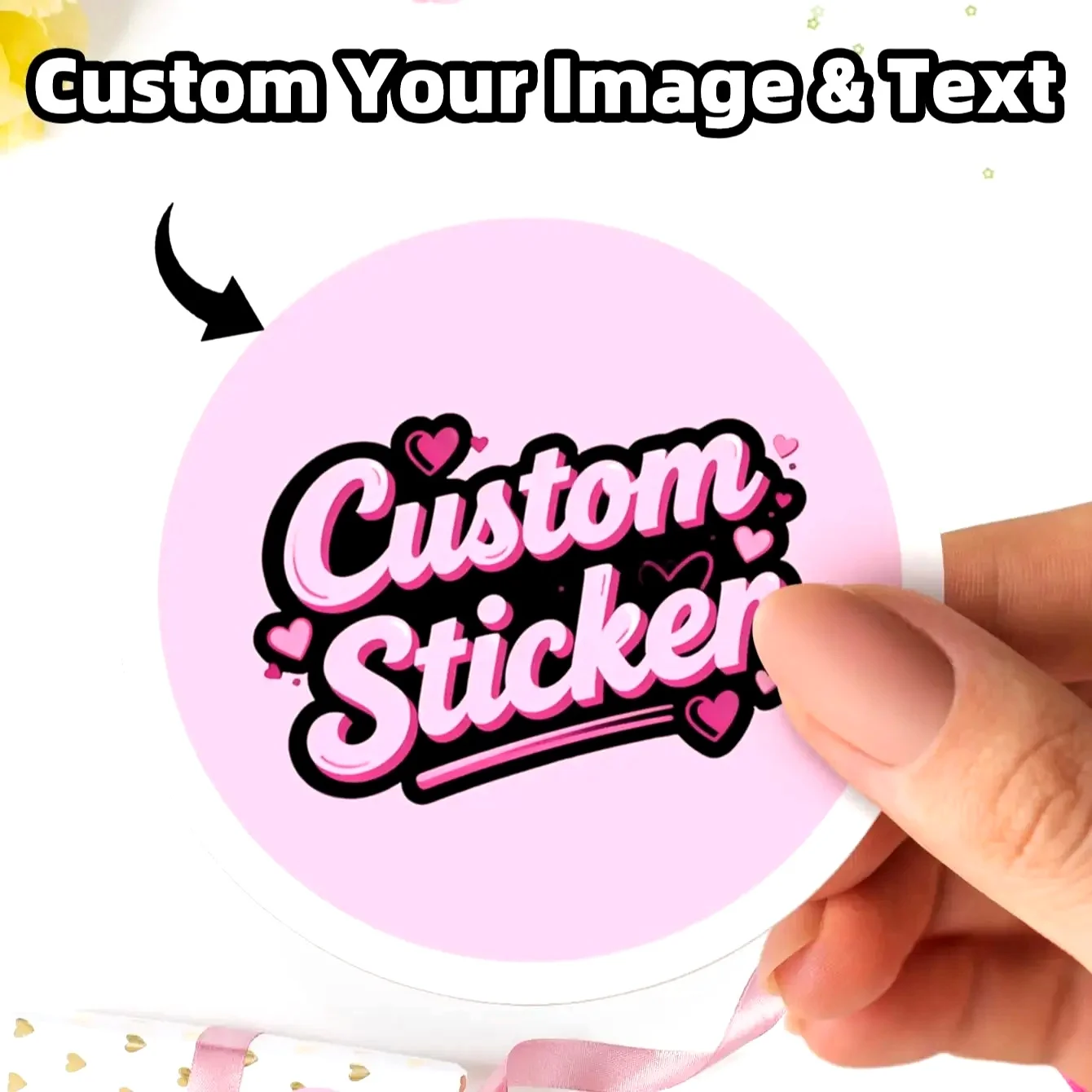 

1/50/100pcs Custom Round Waterproof Custom Stickers Personalizable with Logo Image Text for Any Occasion