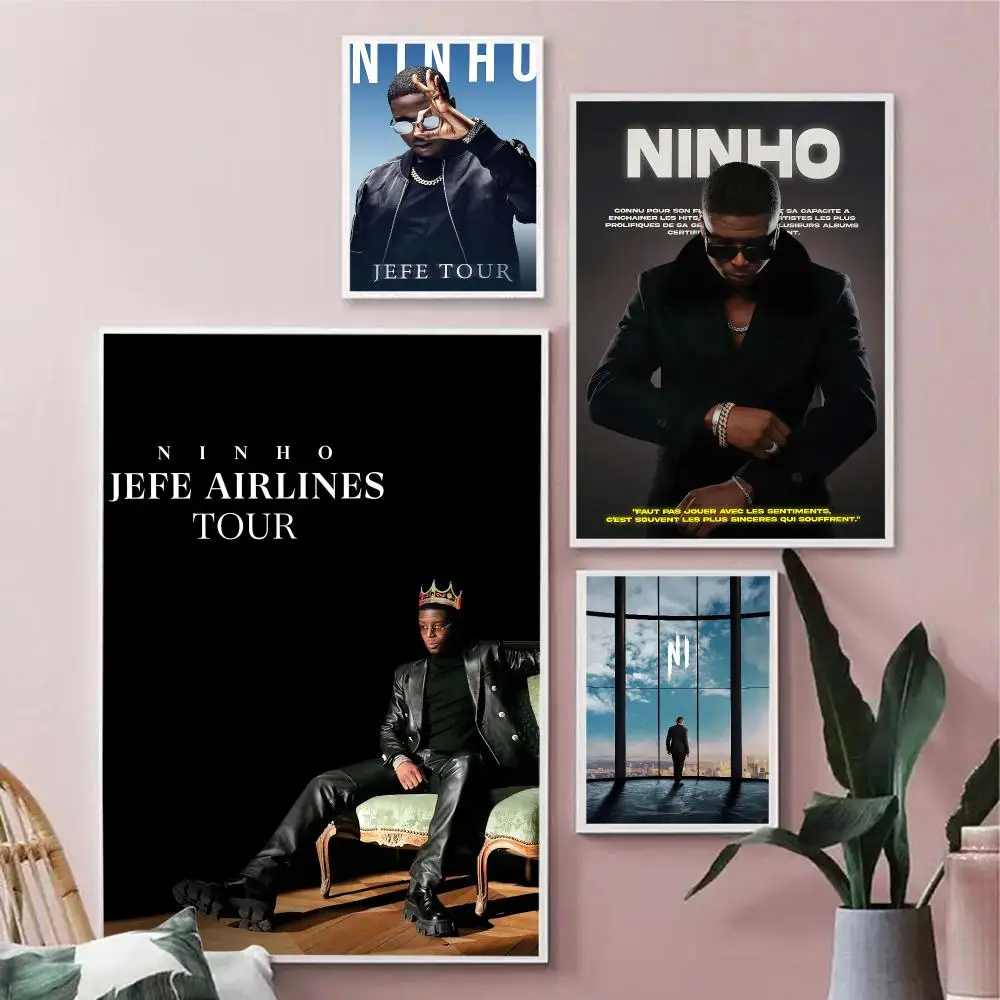 Hot RapperN-Ninho Poster HD Waterproof Wall Art Self Adhesive Scratch Proof For Home Office Bar