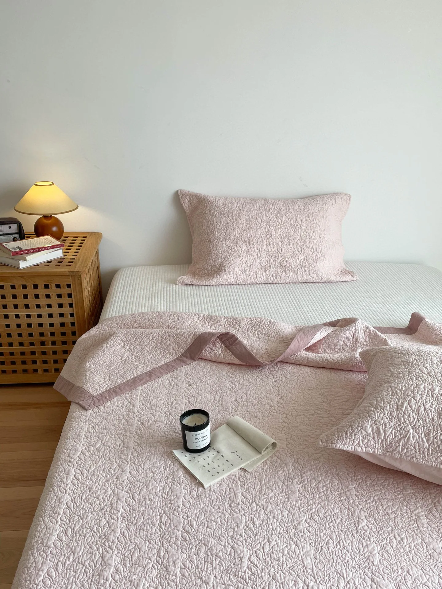 Summer Lightweight Quilted Bedspread Set 3pcs - 100% Cotton Thin Filled Cover Leaf Embroidery Boho Chic Home Decor Quilt Blanket