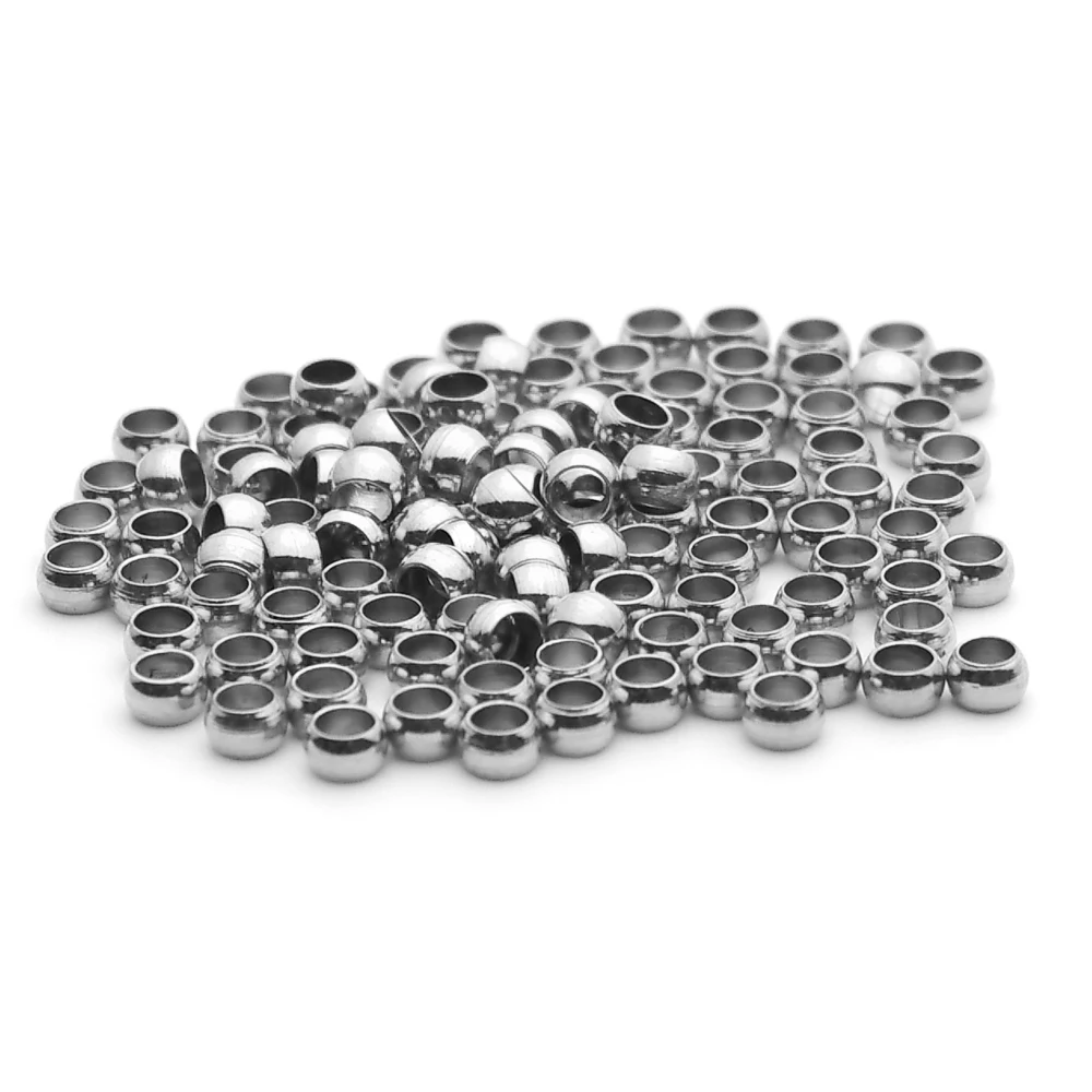 Stainless Steel Ball Stopper para Fazer Jóias, Crimp End Beads, Posicionamento Spacer Beads, DIY Pulseiras, 1.5mm, 2mm, 2.5mm, 3mm, 100-200Pcs