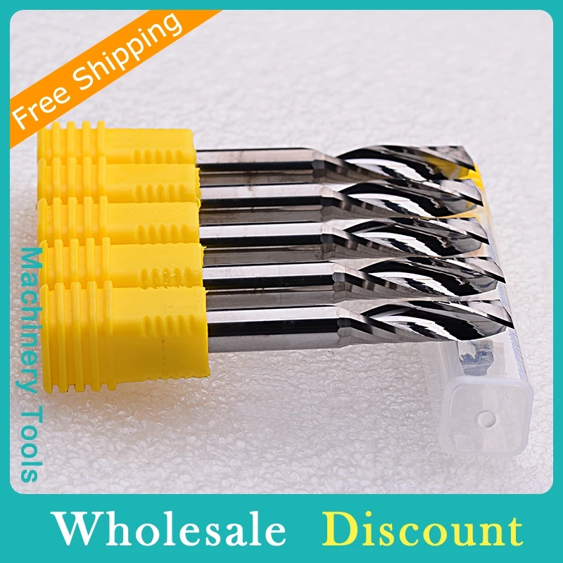 

10pcs 6x12MM Carbide Milling Cutter for Wood Acrylic One Flute Spiral Woodworking End Mill K66 Super Hard Alloy CNC Router Bits