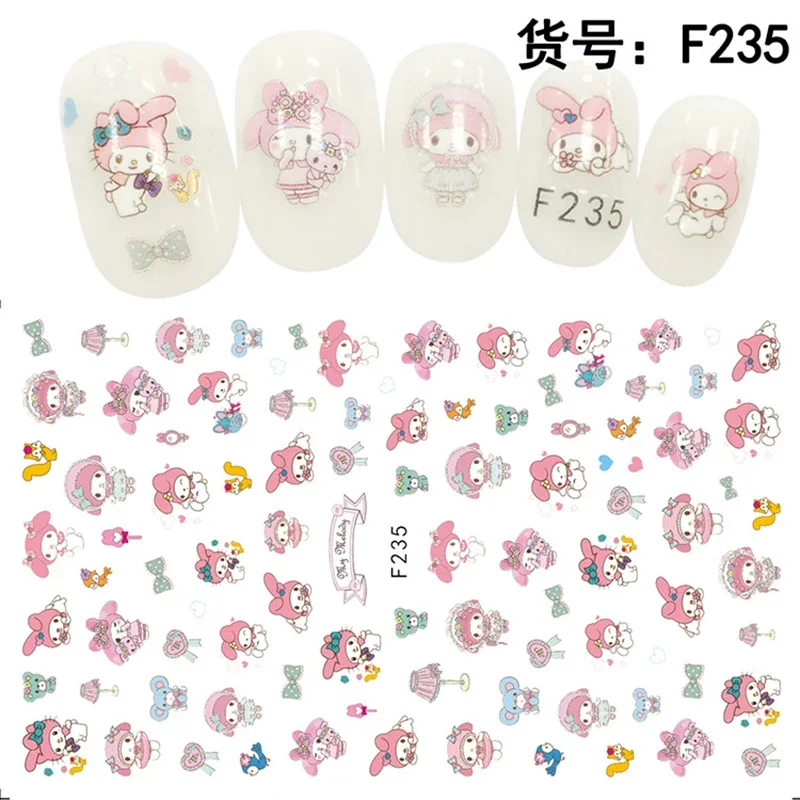 Sanrio – autocollants pour ongles, dessin animé Hello Kitty, Kawaii, My Melody, fournitures de Nail Art, décalcomanies auto-adhésives, décoration des ongles
