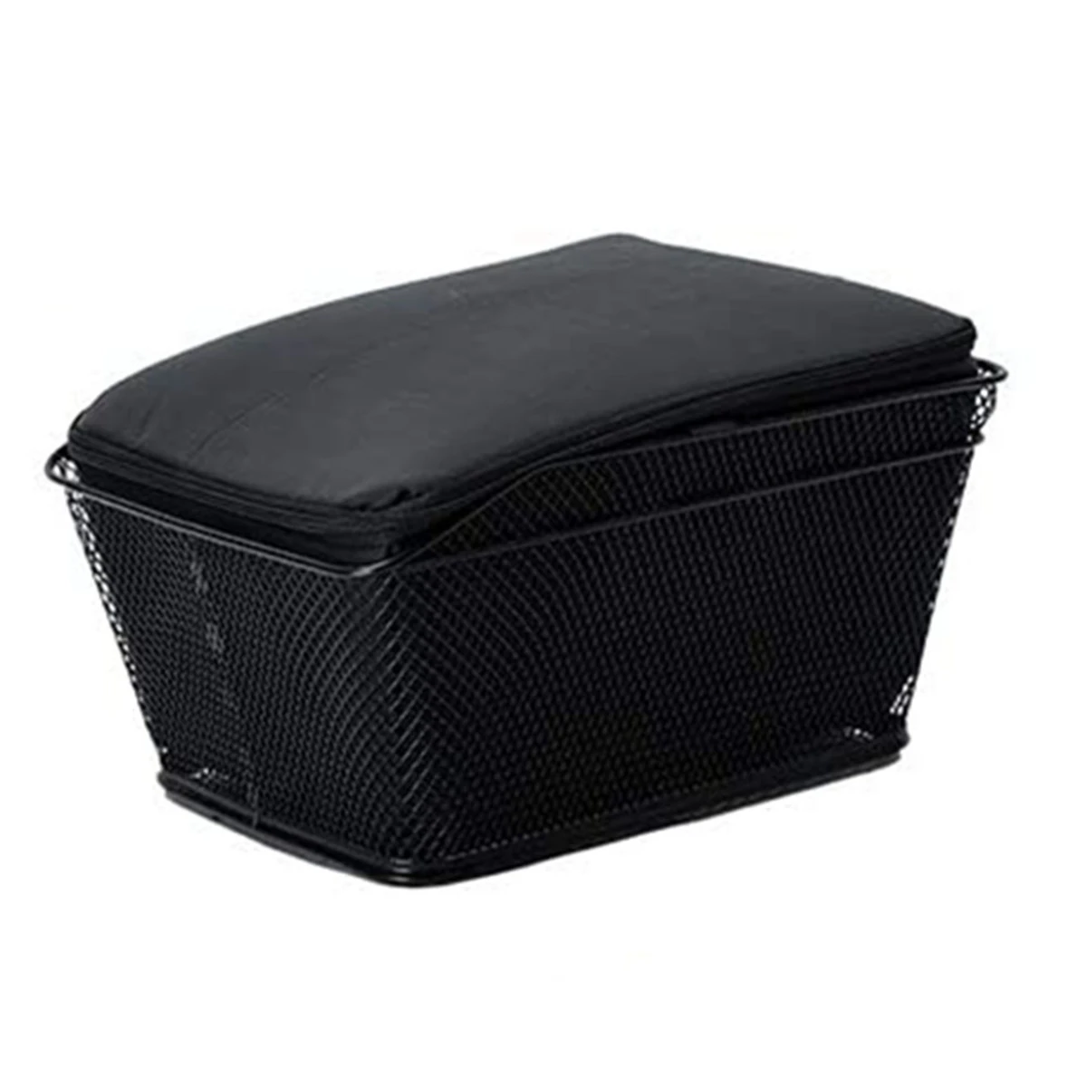 Rear Bike Basket Large Capacity Rear Bicycle Cargo Rack Mount Metal Wire Bike Storage Basket with Waterproof Cover A-ABWY
