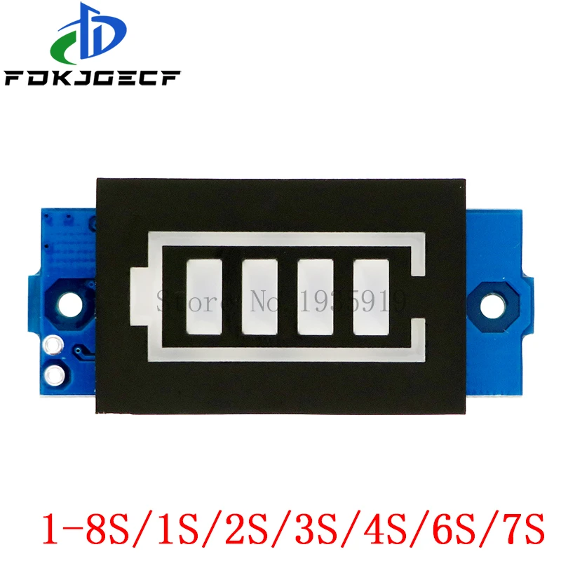 1S 2S 3S 4S 6S 7S Single 3.7V Lithium Battery Capacity Indicator Module Display Electric Vehicle Battery Power Tester Li-ion