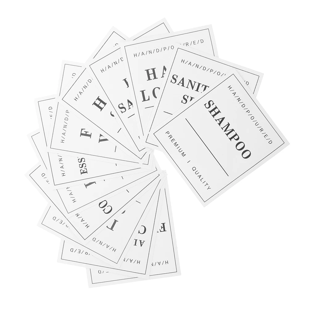 

Waterproof Pvc Self-Adhesive Bathroom Labels For Shampoo Bottles Soap Dispensers Glass Jars Easy Clean Minimalist Design