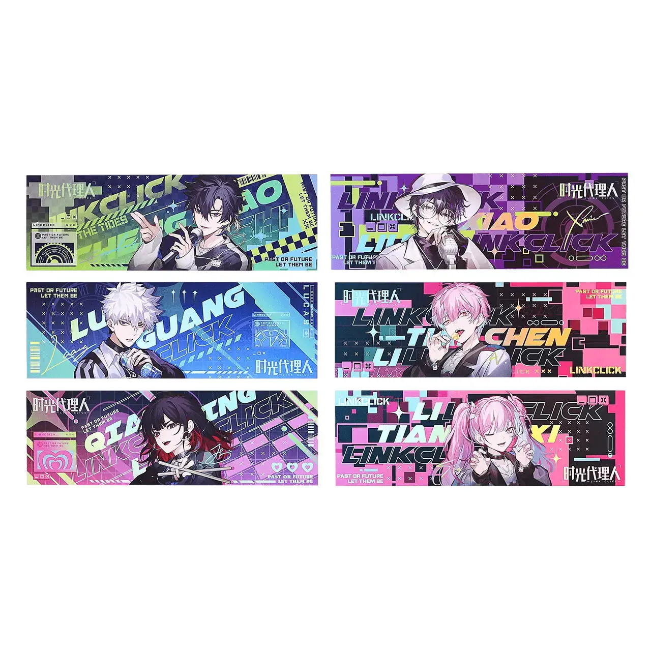 Link Click Shiguang Daili Ren Cheng Xiaoshi Lu Guang Qiao Ling Laser Ticket Set Cute Anime Cosplay Props