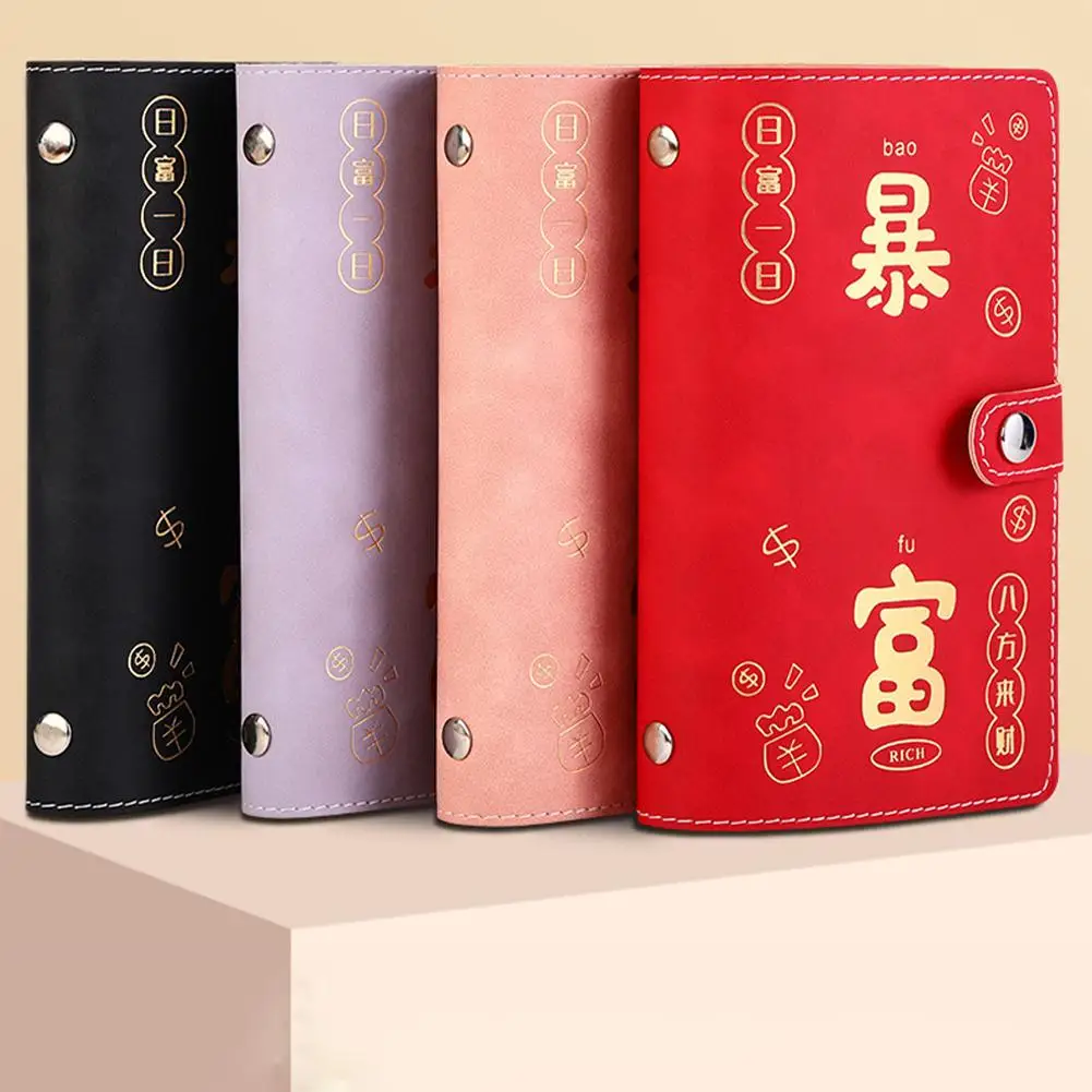 Get Rich Overnight 100 Envelopes Money Saving Challeng Save Money Large Capacity Mini Binder Savings Challenge Reusable PU