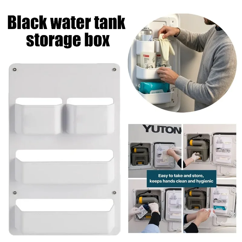 ·1pc White Motorhome Caravan Toilet Compartment Door Storage Pocket for Kassett Shelf Boxes High Quality RV Storage Accessories
