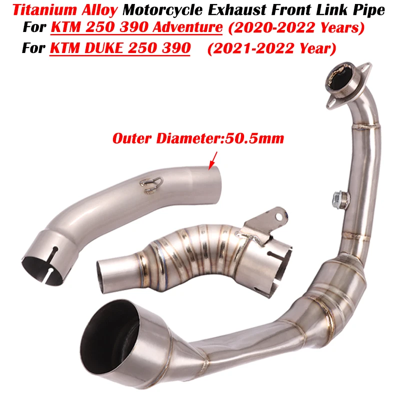 

For KTM 250 390 Adventure ADV 2020 -2022 Motorcycle Exhaust Escape Full Titanium Alloy Front Midd Link Pipe