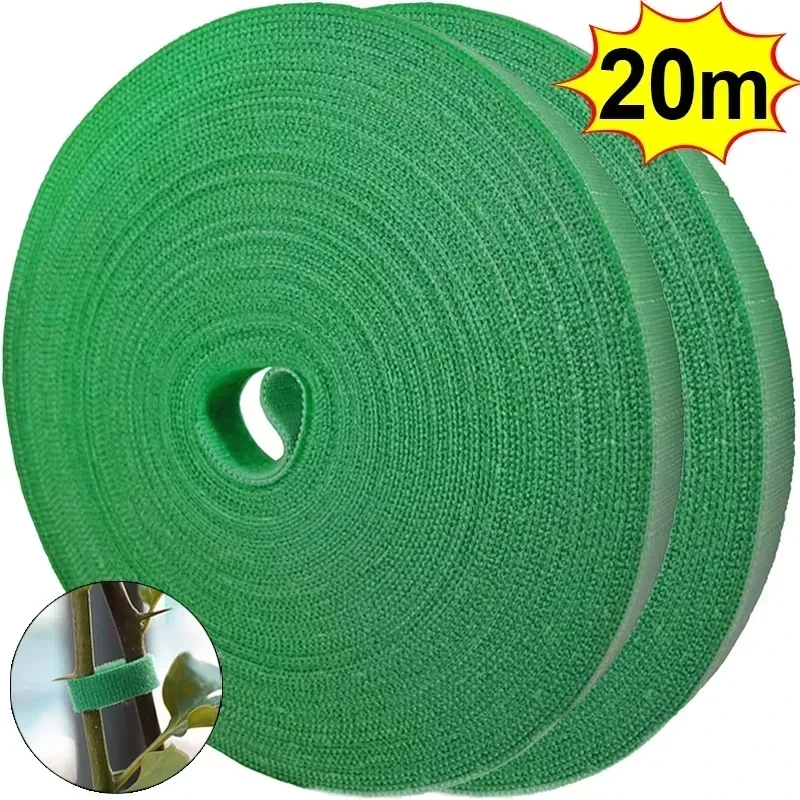 

20M Nylon Plant Ties Adjustable Plant Support Plant Bandage Hook Tie Loop Reusable Fastener Tape for Home Garden Accessories