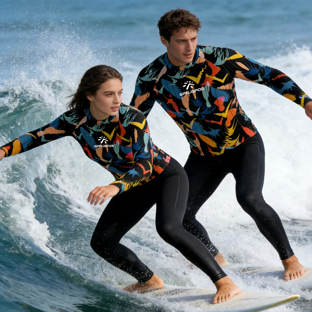 

Long Sleeve Surf Swim Shirt Men's and Women's Rash Guard Swimsuit UPF50+ Sportswear Breathable Top for Water Sport Fishing