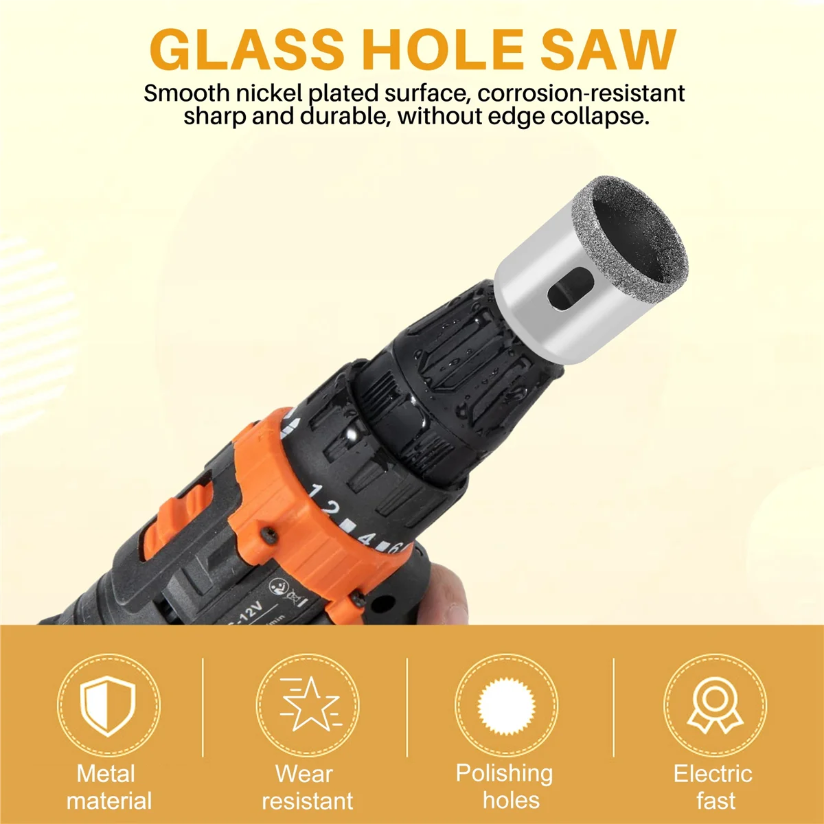 Алмазный наконечник для сверления керамической плитки и стекла, 30 мм