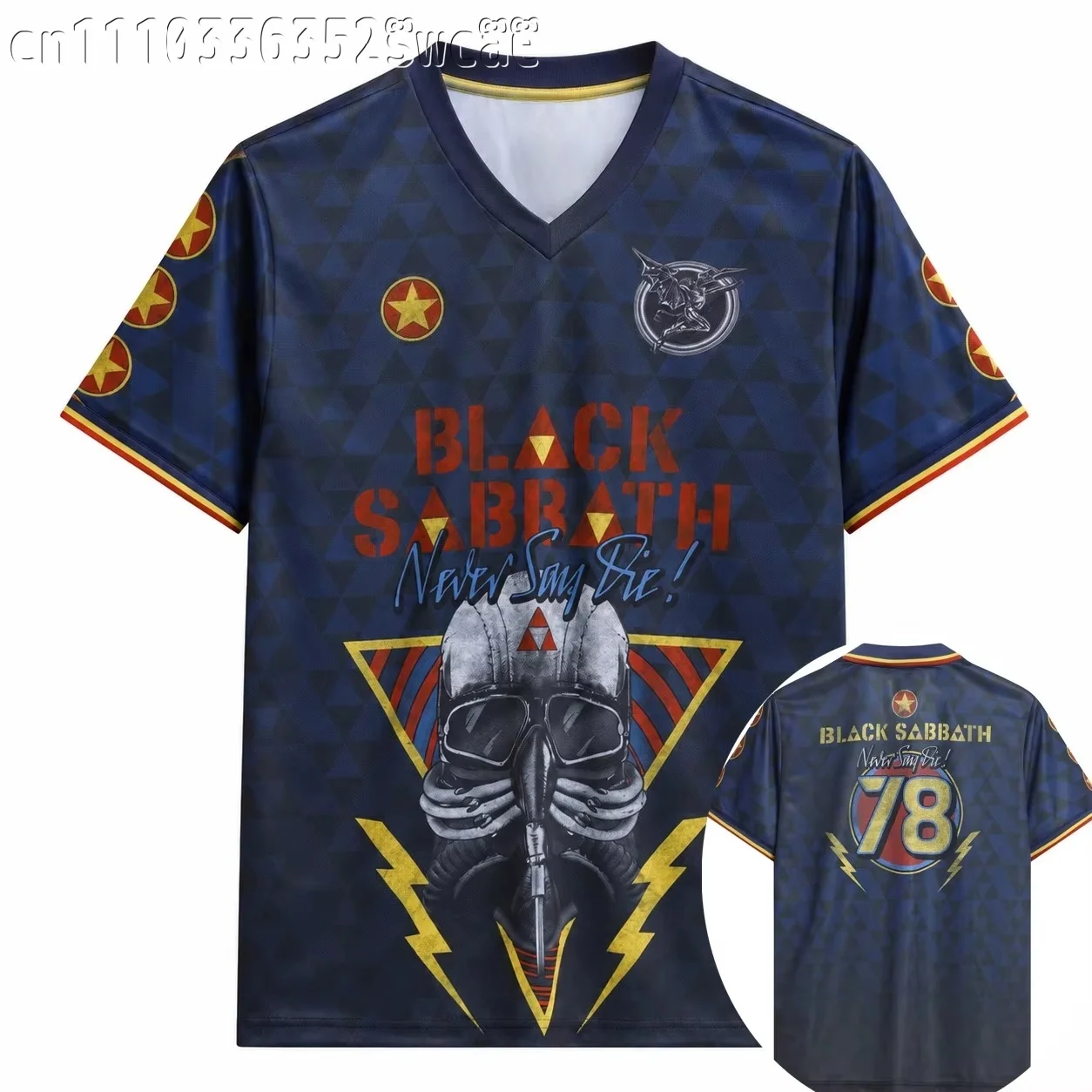 Summer Black Sabbath Master of Reality 71 Rock Jersey Y2K Black Purple  Family Matching Band Fan Outfit Street Fashion Wear