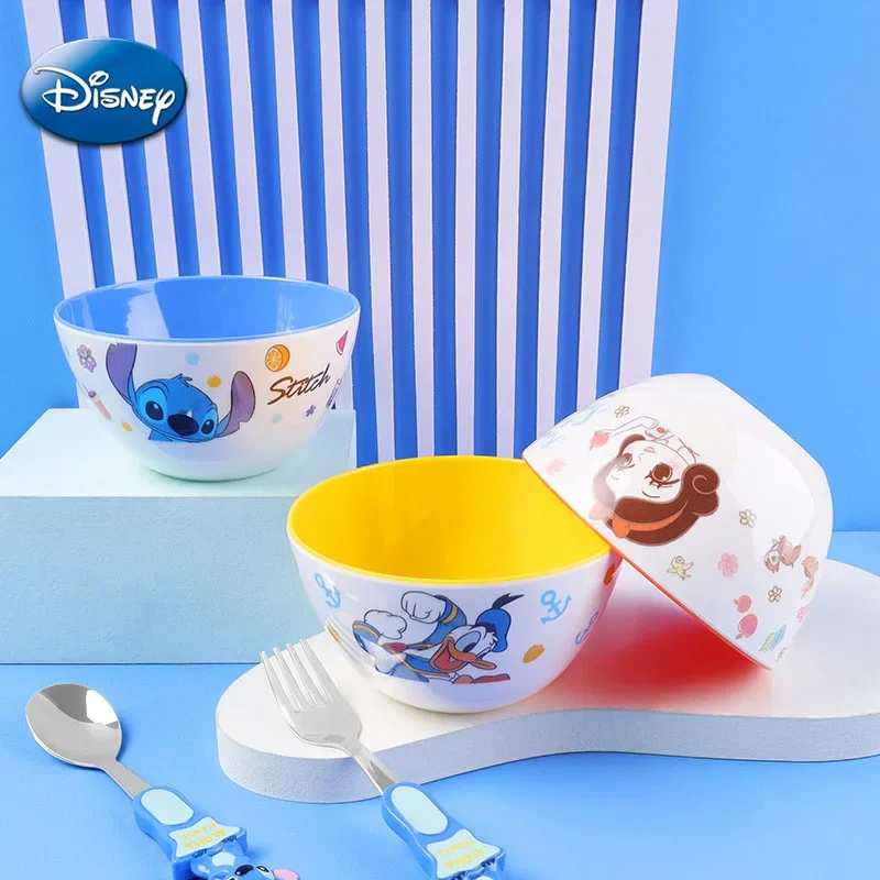 Disney Stitch Mickey Rice Bowl Baby Cartoon Mickey Mouse Donald Duck Frozen Elsa Fruit Salad Soup Bowl Snack Bowl Kids Tableware