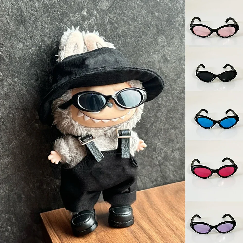Ovale zonnebril voor Labubu Kpop Idol pluche poppen mode plastic brillen pop accessoires schattige bril decoratie