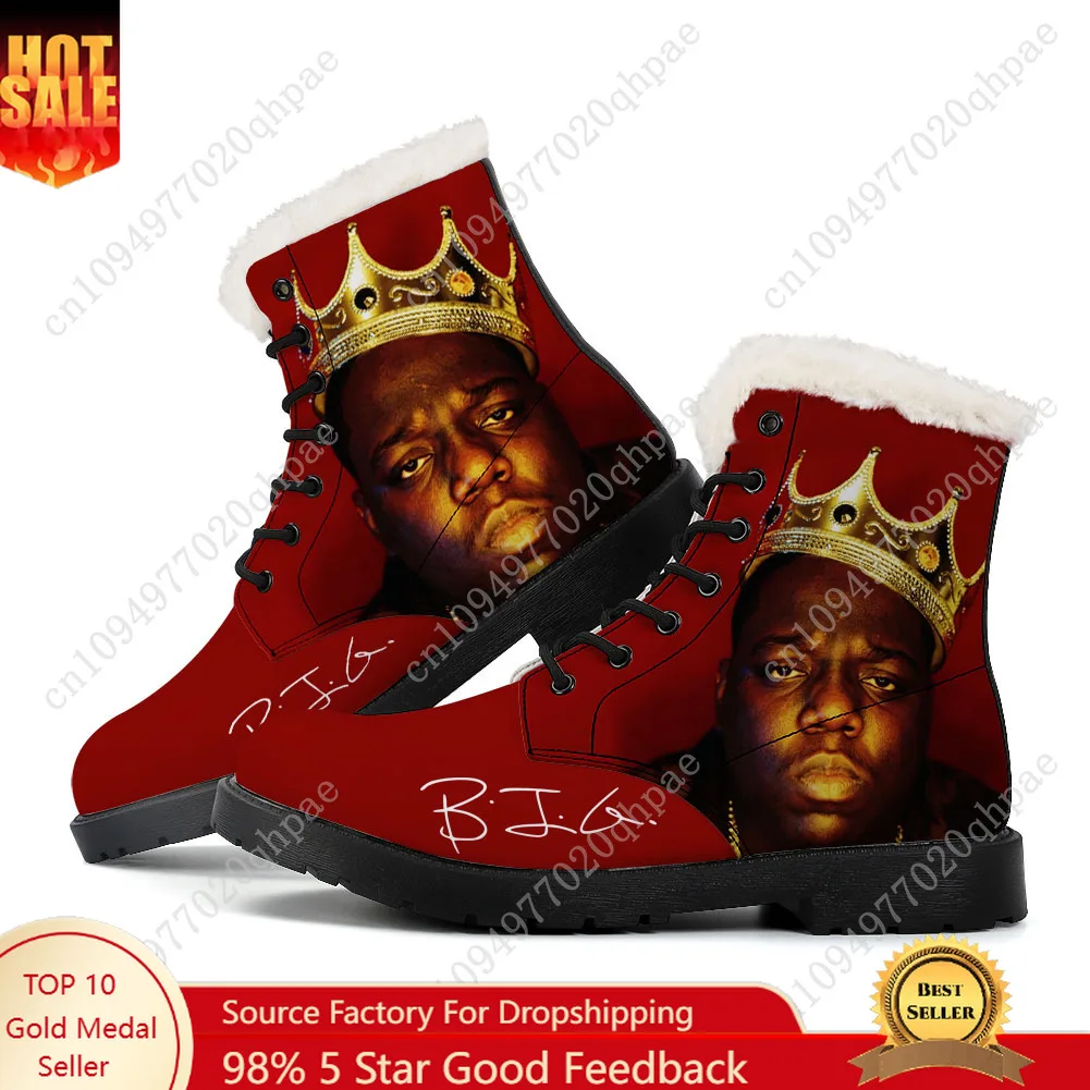 

The Notorious B.I.G Plush Boots Mens Womens Teenager Shoes Casual Boot Outdoor Light High Quality Print on Demand Customize Shoe