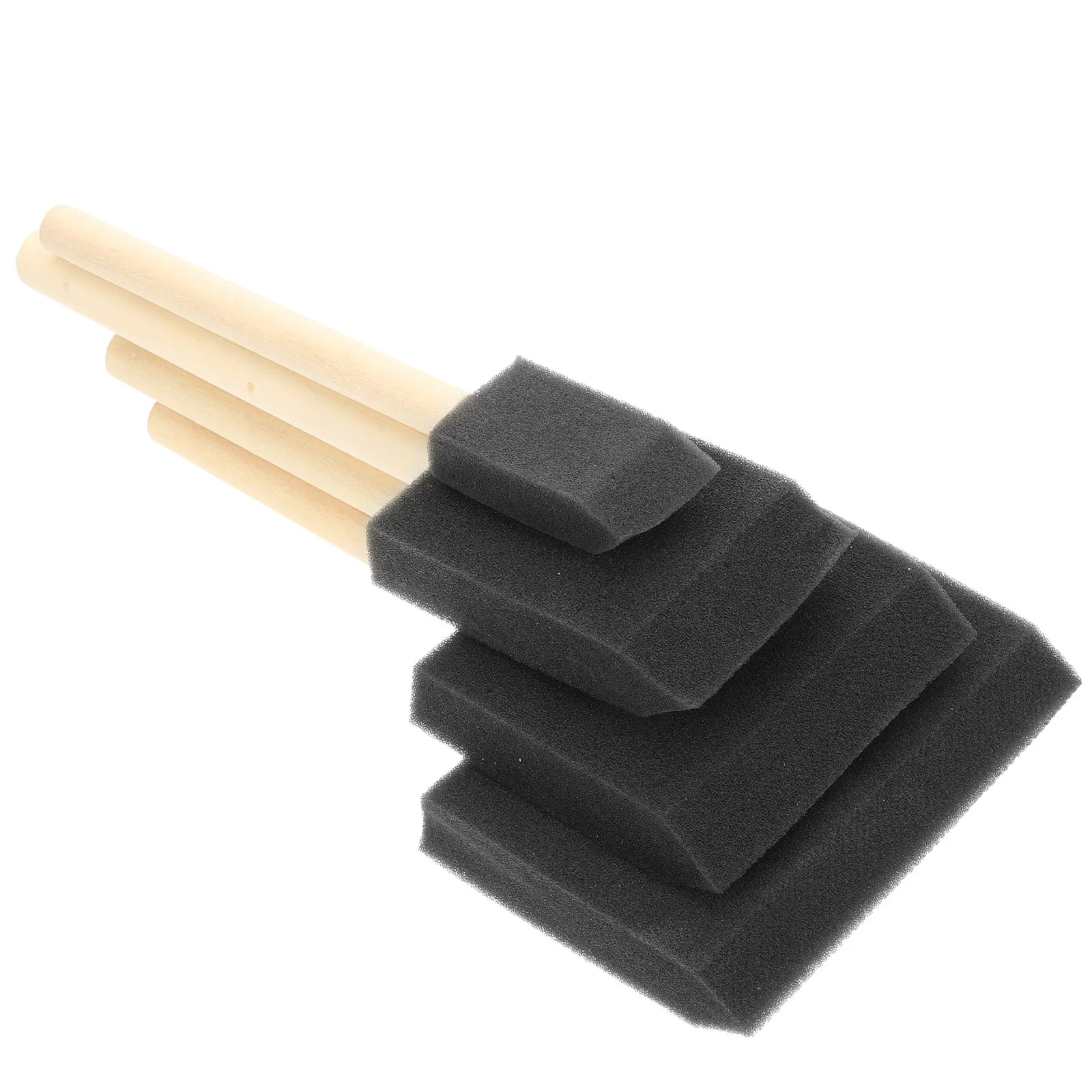 3Sets Wood Handle Sponge Paint Brushes Foam Painting Brushes for Crafts Stenciling Glue Application Art Projects Small Areas