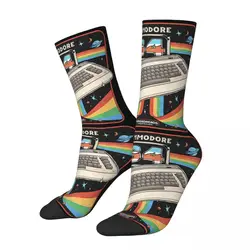 Colorful Commodore 64 Advanced Home Computer Sports Socks Polyester Long Socks for Women Men